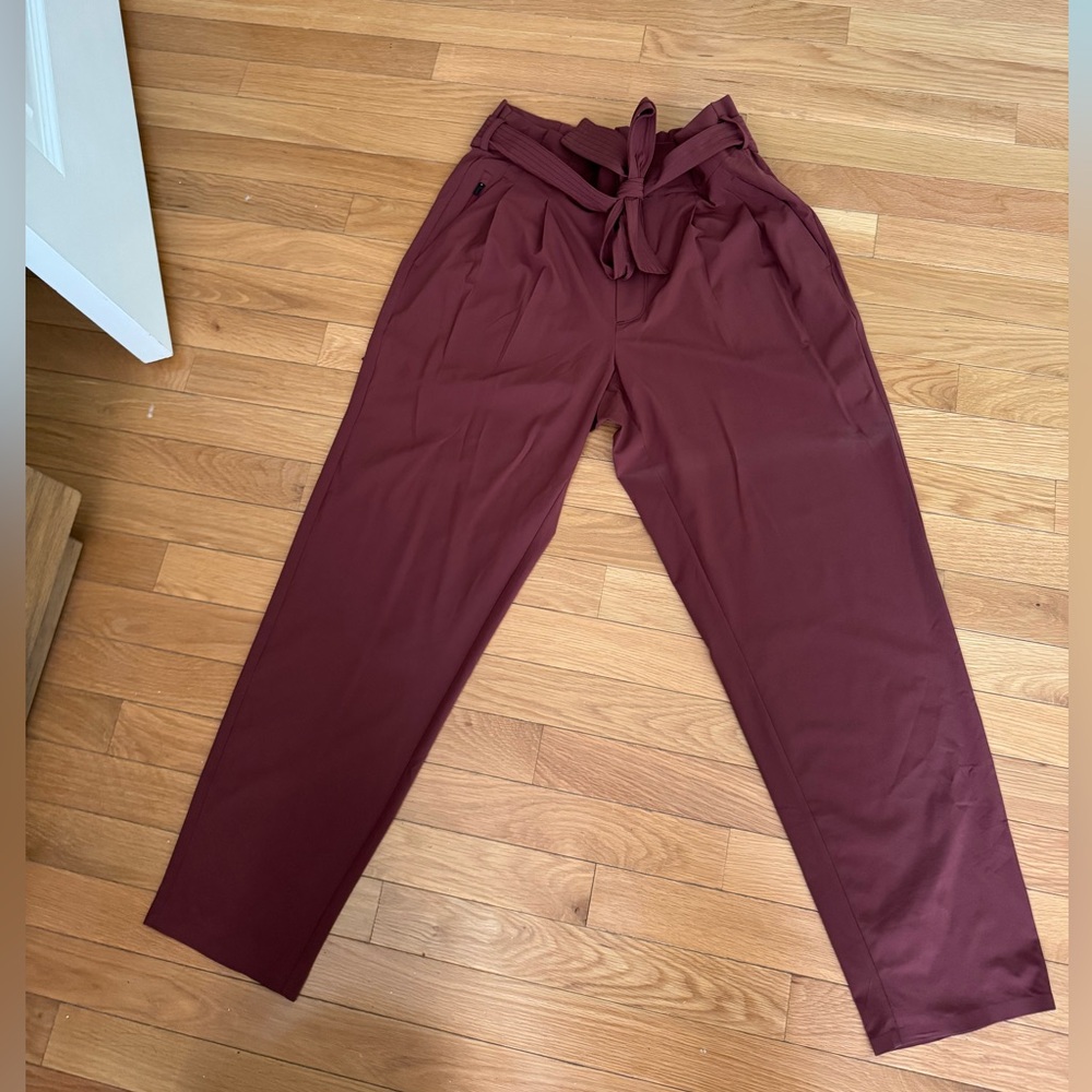 Athleta- Burgundy Tie-Waist Pants